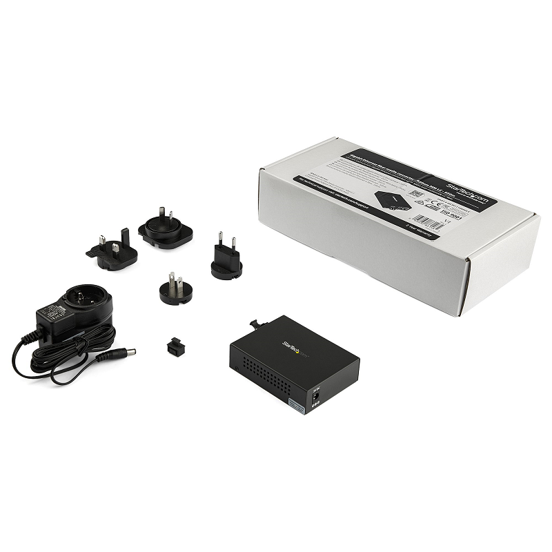 StarTech MCM1110MMLC Gigabit Ethernet Fiber Media Converter - Compact - 850nm MM LC - 550m