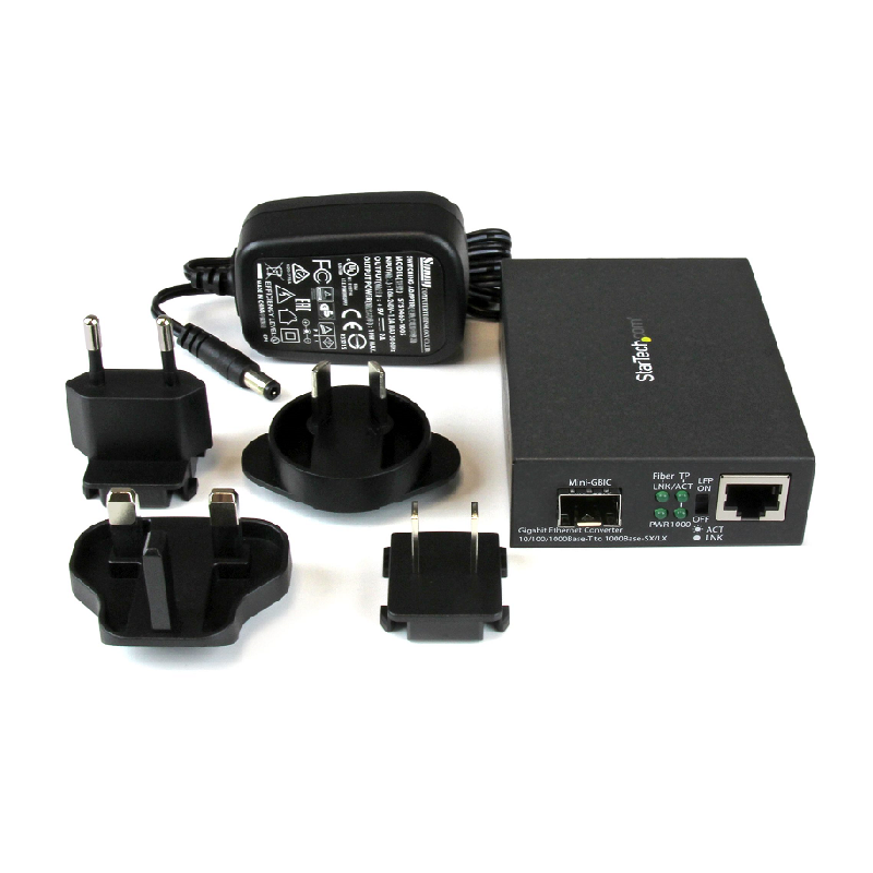 StarTech MCM1110SFP Gigabit Ethernet Fiber Media Converter with Open SFP Slot