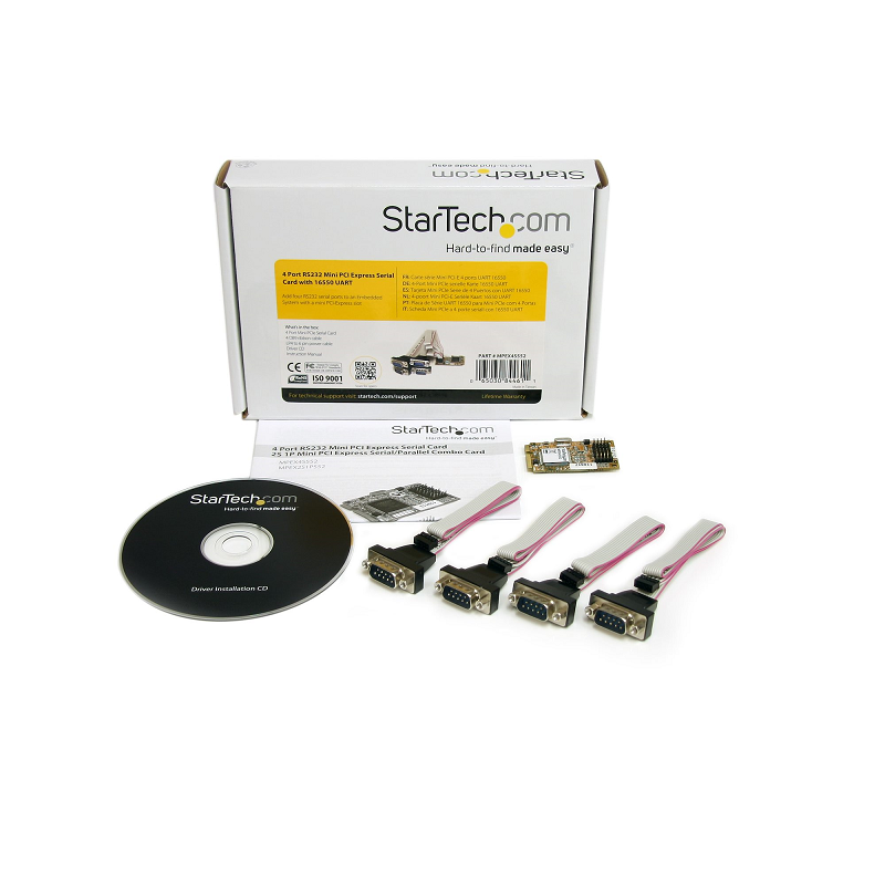 StarTech MPEX4S552 4 Port RS232 Mini PCI Express Serial Card w/ 16650 UART