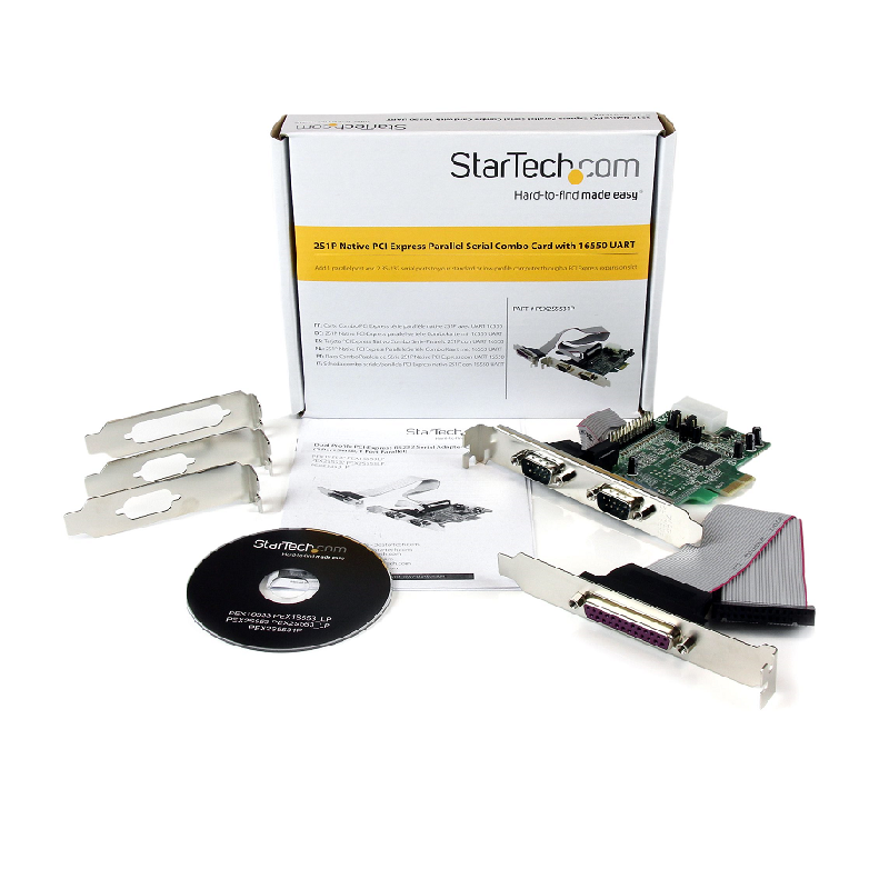StarTech PEX2S5531P 2S1P Native PCI Express Parallel Serial Combo Card with 16550 UART