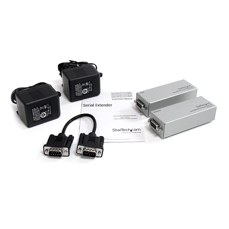 StarTech RS232EXTC1GB Serial DB9 RS232 Extender over Cat 5 - Up to 3300 ft (1000 meters)