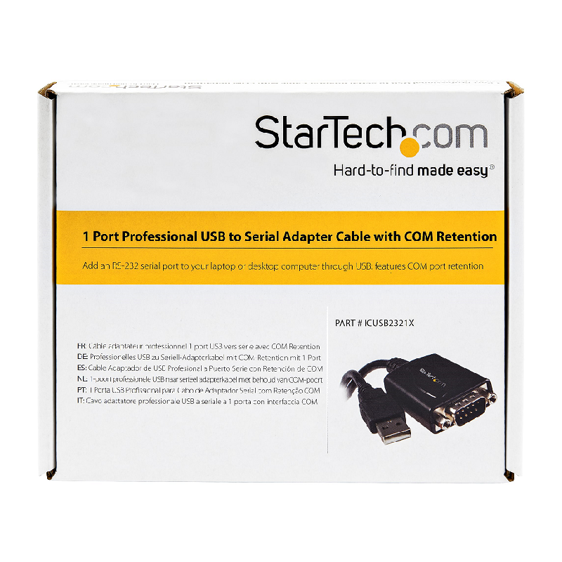 StarTech ICUSB2321X 1 Port Professional USB to Serial Adapter Cable with COM Retention