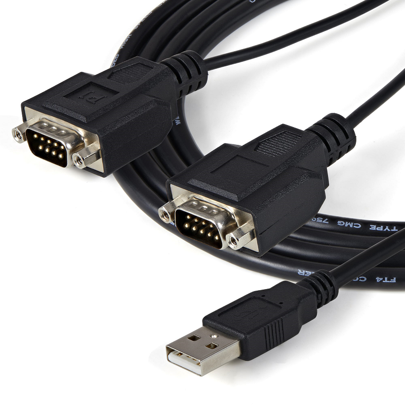 StarTech ICUSB2322F 2 Port FTDI USB to Serial RS232 Adapter Cable with COM Retention
