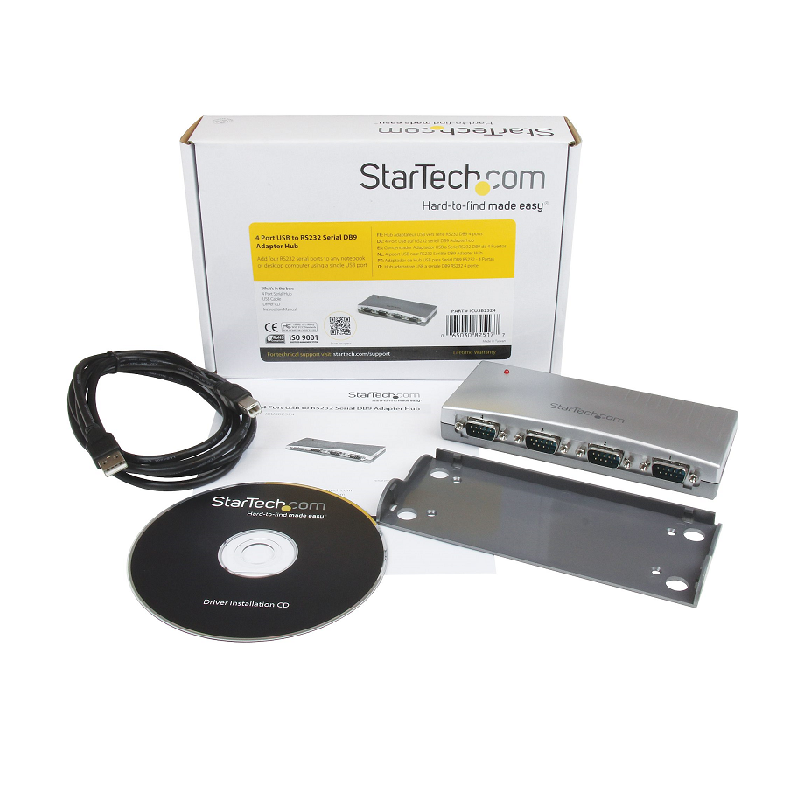 StarTech ICUSB2324 4 Port USB to RS232 Serial DB9 Adapter Hub