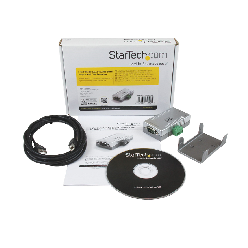 StarTech ICUSB2324852 2 Port USB to RS232 RS422 RS485 Serial Adapter with COM Retention