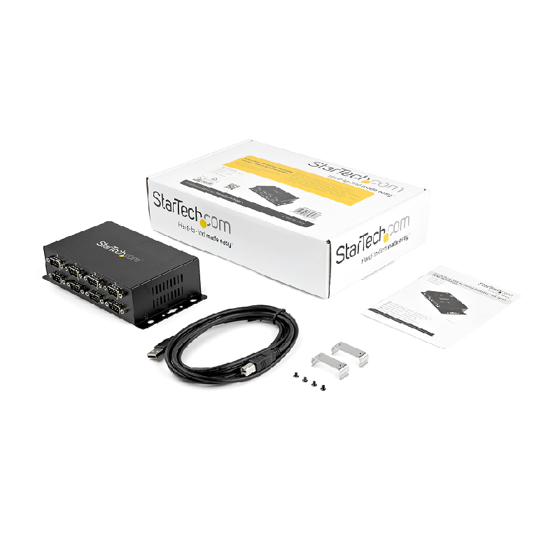 StarTech ICUSB2328I 8 Port USB to DB9 RS232 Serial Adapter Hub - Industrial DIN Rail/WM