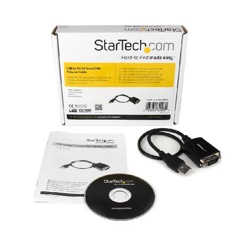StarTech ICUSB232PRO 1 ft USB to RS232 Serial DB9 Adapter Cable with COM Retention