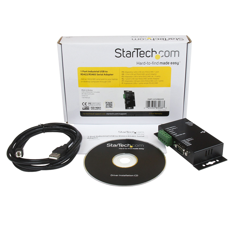 StarTech ICUSB422IS 1 Port Metal Industrial USB to RS422/RS485 Serial Adapter w/ Isolation