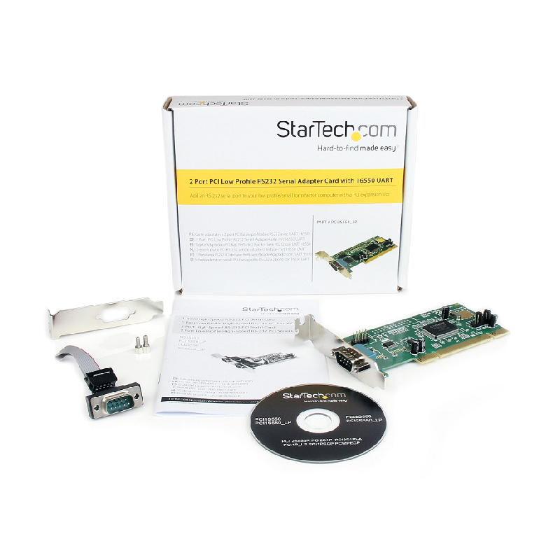StarTech PCI2S550_LP 2 Port PCI Low Profile RS232 Serial Adapter Card with 16550 UART