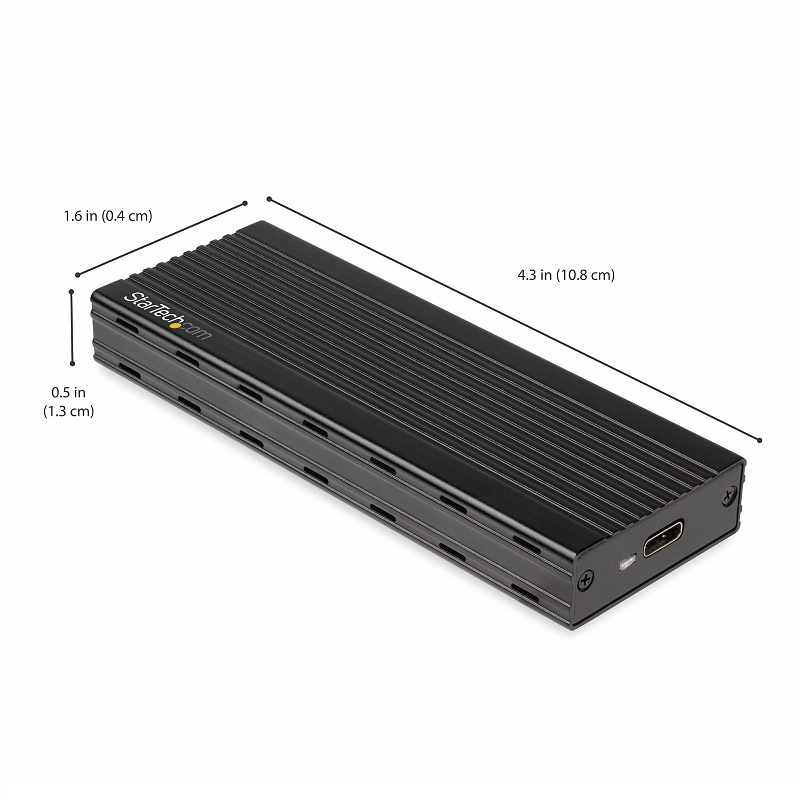 StarTech M2E1BMU31C USB-C 10Gbps to M.2 NVMe SSD Enclosure Portable External Aluminum Case