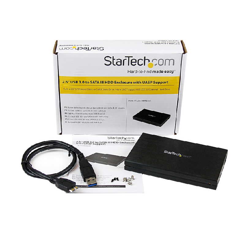 StarTech S2510BMU33 2.5in Aluminum USB 3.0 External SATA III SSD Hard Drive Enclosure