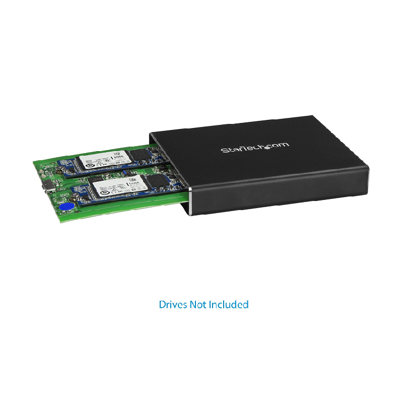 StarTech SM22BU31C3R Dual-Slot Drive Enclosure for M.2 SATA SSDs - USB 3.1 (10Gbps) - RAID