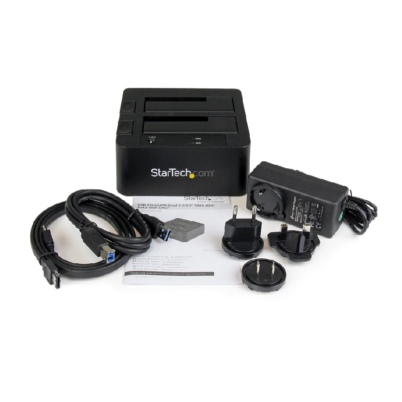 StarTech SDOCK2U33EB USB 3.0/eSATA Dual HDD Docking Station w/UASP for 2.5/3.5 inch SATA