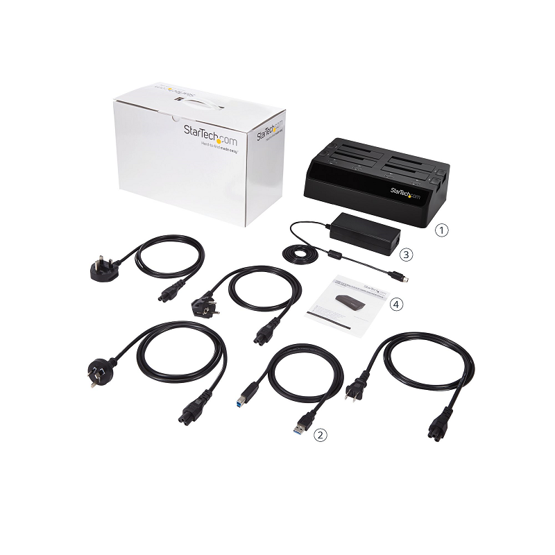 StarTech SDOCK4U33 USB 3.0 to 4-Bay SATA 6Gbps HDD Docking Station 2.5/3.5 inch