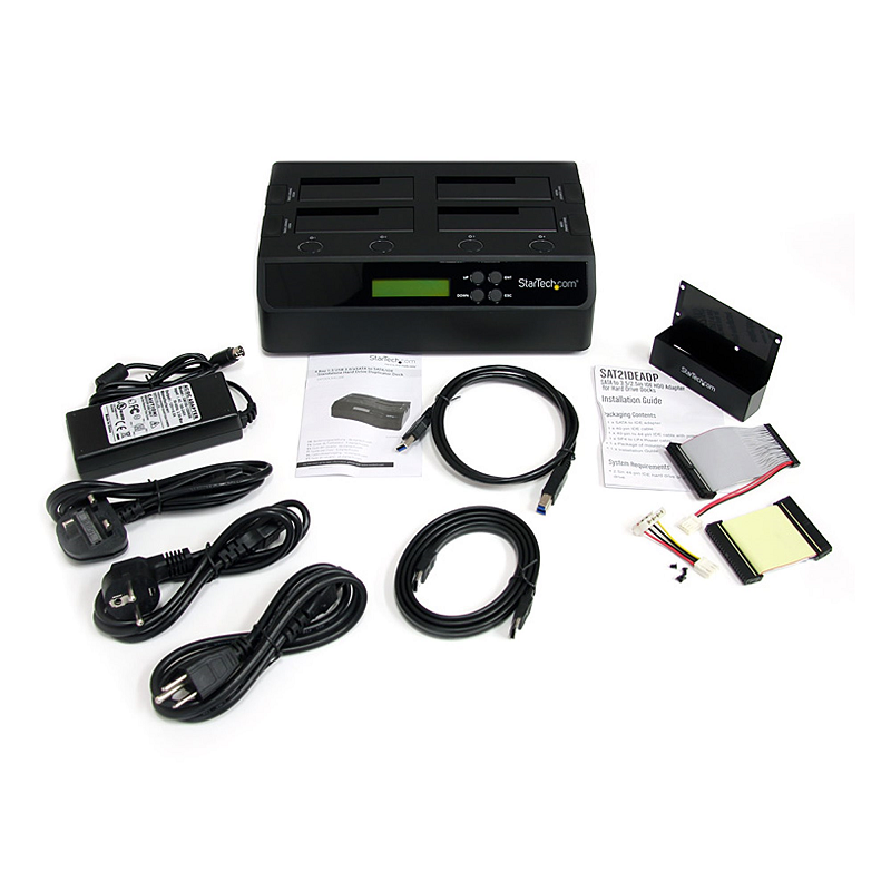 StarTech SATDOCK4U3RE 4 Bay USB 3.0 eSATA to SATA Standalone 1:3 HDD Duplicator Dock