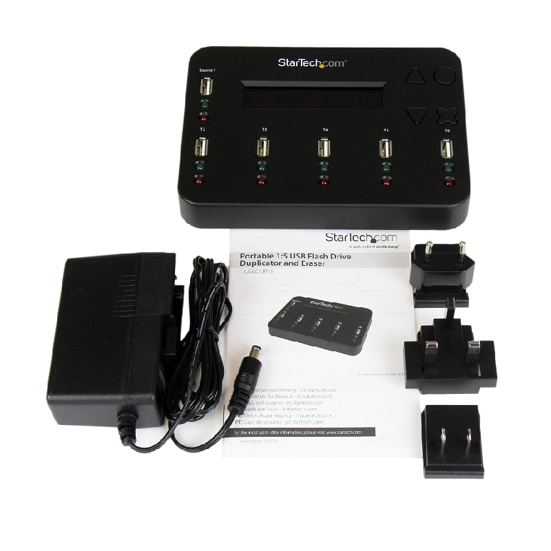 StarTech USBDUP15 Standalone 1:5 USB Flash Drive Duplicator and Eraser Flash Drive Copier