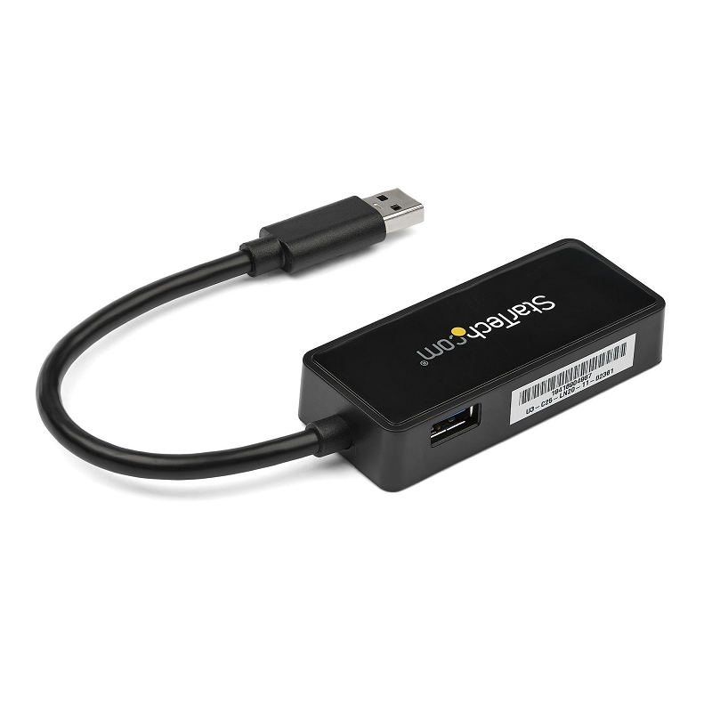 StarTech USB31000SPTB USB 3.0 to Gigabit Ethernet Adapter NIC w/ USB Port - Black