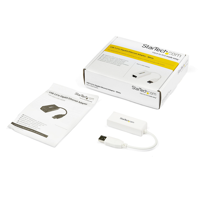 StarTech USB31000SW USB 3.0 to Gigabit Ethernet NIC Network Adapter - White