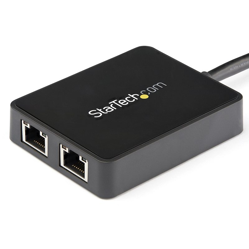StarTech USB32000SPT USB 3.0 to Dual Port Gigabit Ethernet Adapter NIC w/ USB Port