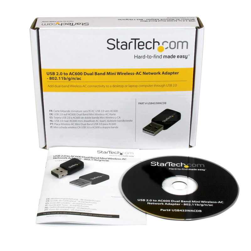 StarTech USB433WACDB USB 2.0 AC600 Mini Dual Band Wireless-AC Network Adapter