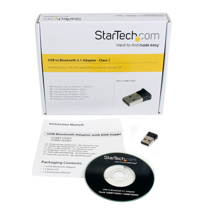 StarTech USBBT1EDR2 Mini USB Bluetooth 2.1 Adapter - Class 1 EDR Wireless Network Adapter