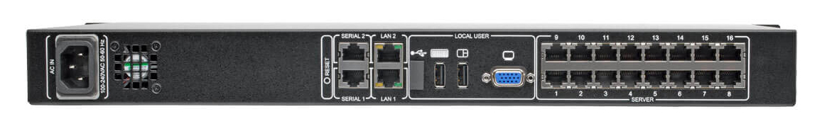 Tripp Lite NetCommander 16-Port Cat5 IP KVM Switch 1U Rack-Mount 1+1 User