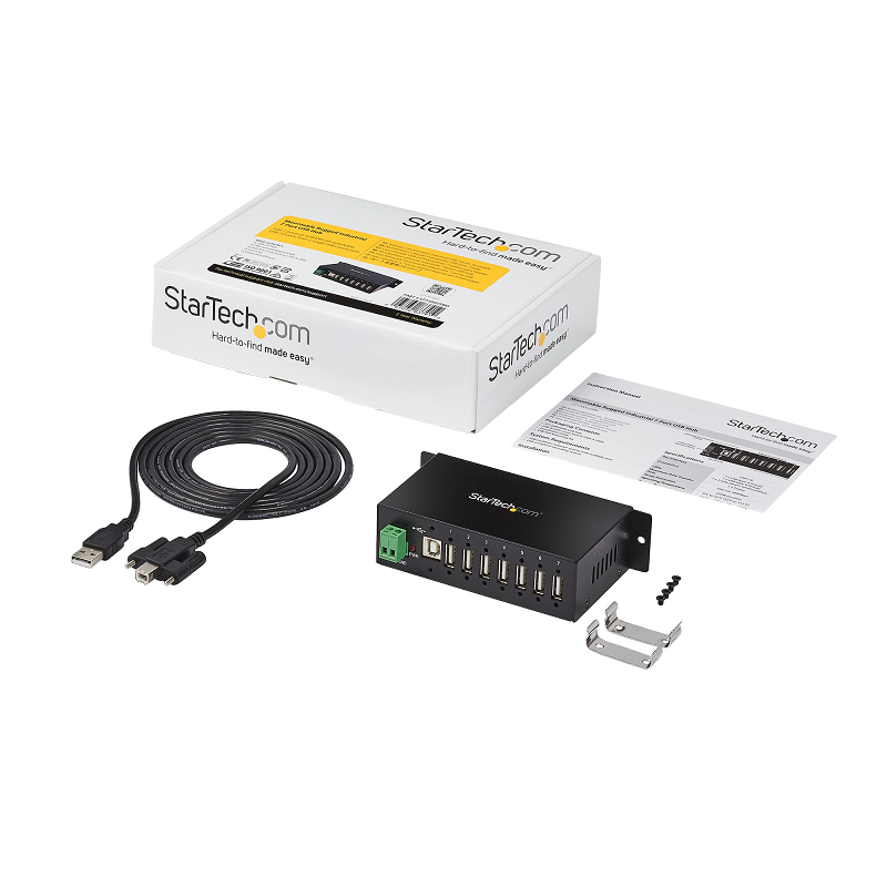 StarTech ST7200USBM 7 Port Industrial USB 2.0 Hub with ESD & 350W Surge Protection