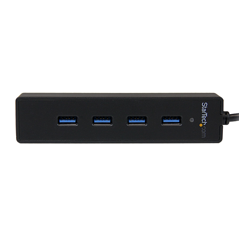 StarTech ST4300PBU3 4 Port Portable SuperSpeed USB 3.0 Hub with Built-in Cable