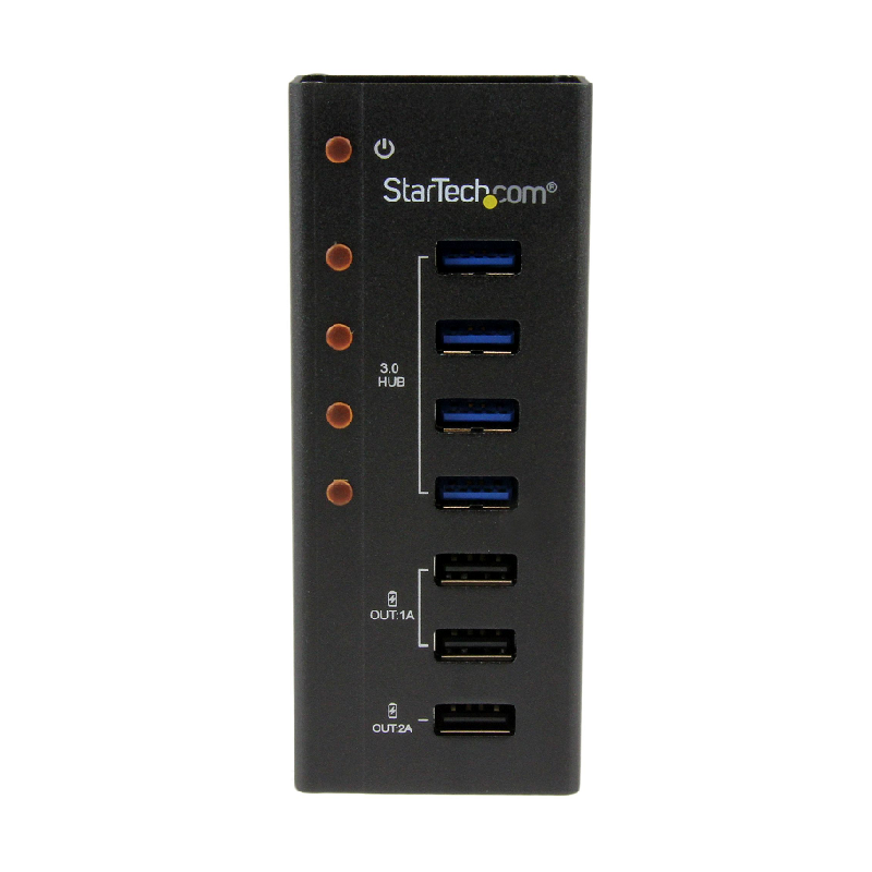 StarTech ST4300U3C3 4 Port USB 3.0 Hub plus 3 Dedicated USB Charging Ports (2x 1A & 1x 2A)