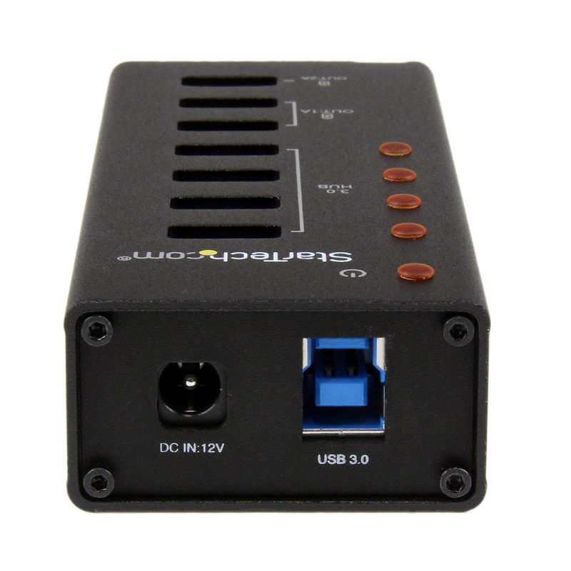 StarTech ST4300U3C3 4 Port USB 3.0 Hub plus 3 Dedicated USB Charging Ports (2x 1A & 1x 2A)