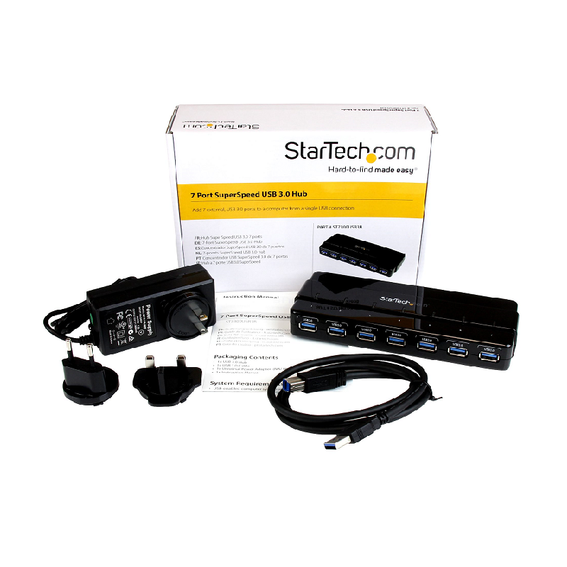 StarTech ST7300USB3B 7 Port USB 3.0 Hub - Desktop