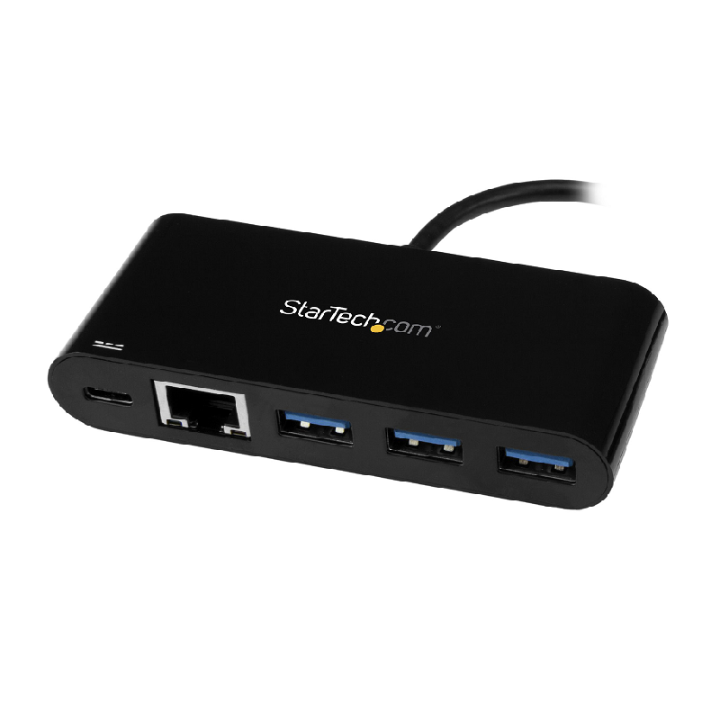 StarTech HB30C3AGEPD 3 Port USB-C to 3x USB-A Hub w/GbE & 60W Power Delivery 