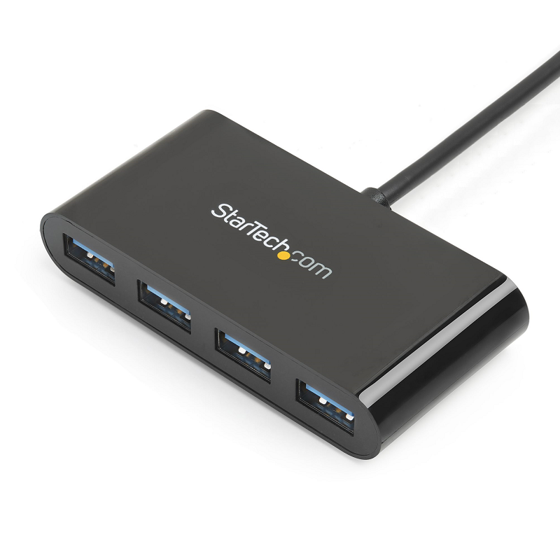 StarTech HB30C4AB 4-Port USB-C Hub - USB-C to 4x USB-A - USB 3.0 Hub - Bus Powered
