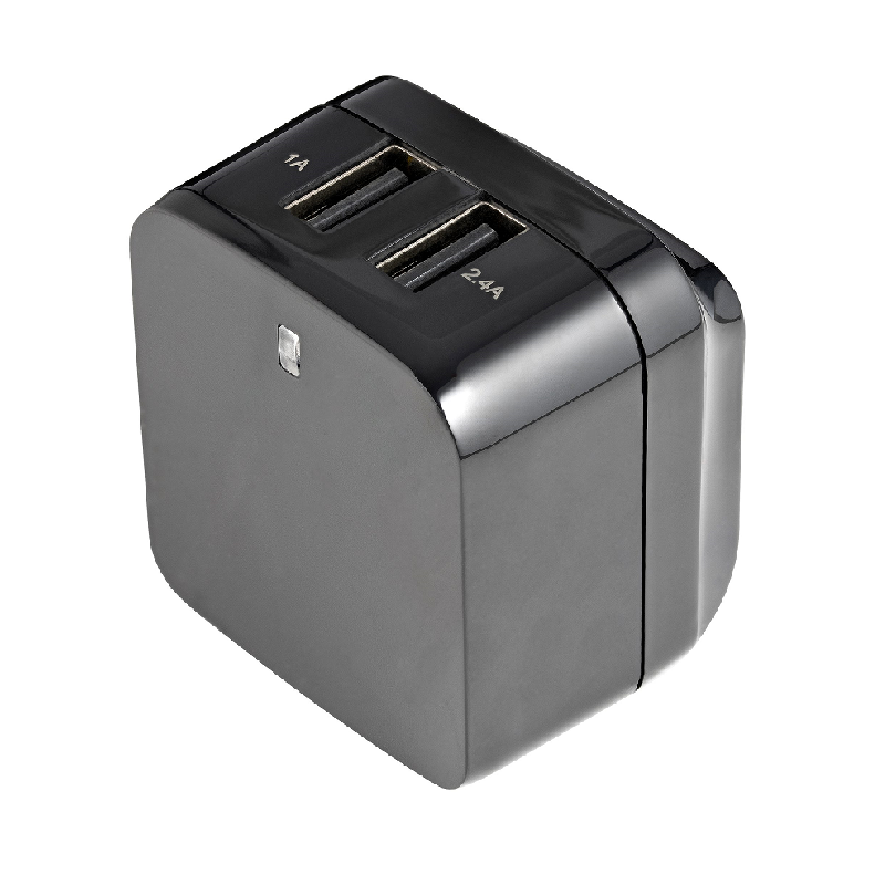 StarTech USB2PACBK Dual-Port USB Wall Charger - International Travel - 17W/3.4A - Black