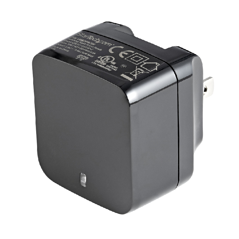 StarTech USB2PACBK Dual-Port USB Wall Charger - International Travel - 17W/3.4A - Black