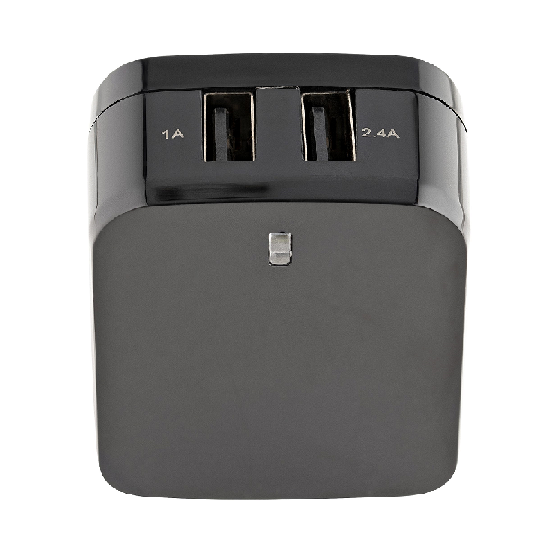 StarTech USB2PACBK Dual-Port USB Wall Charger - International Travel - 17W/3.4A - Black
