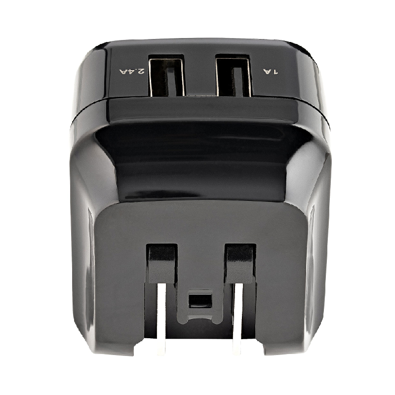 StarTech USB2PACBK Dual-Port USB Wall Charger - International Travel - 17W/3.4A - Black