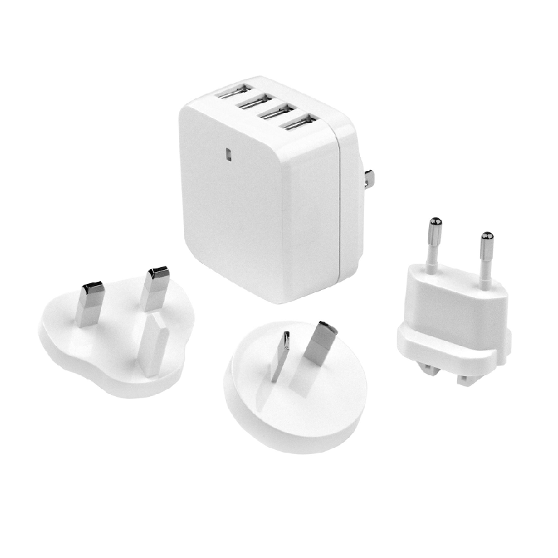 StarTech USB4PACWH 4-Port USB Wall Charger - International Travel - 34W/6.8A - White