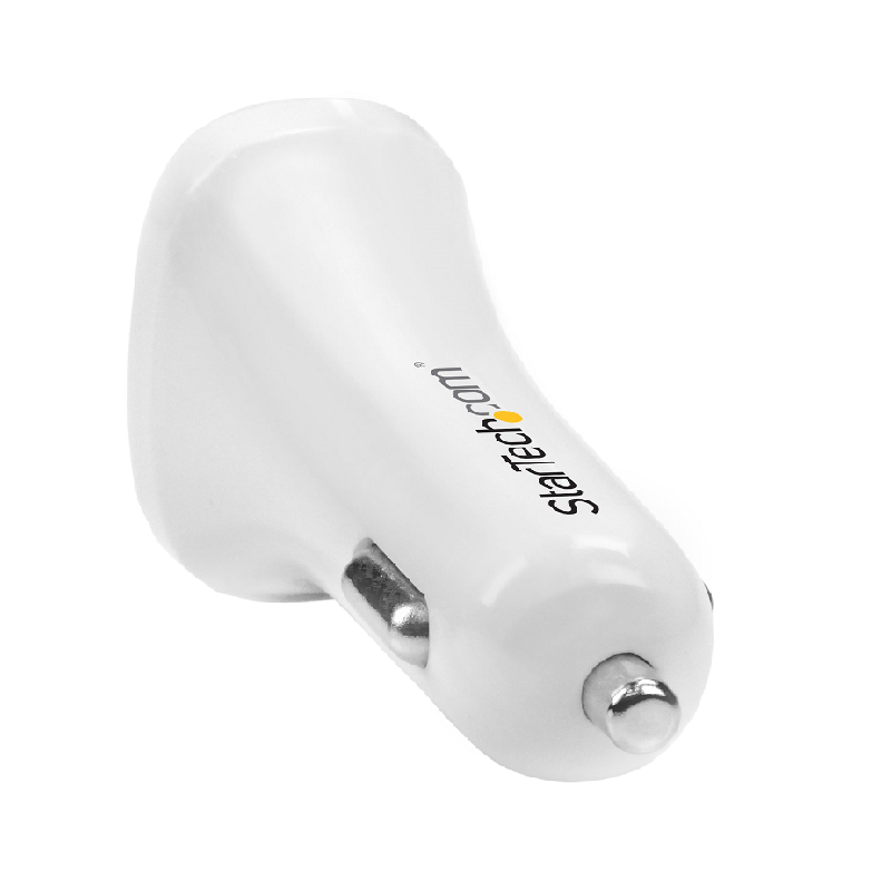 StarTech USB2PCARWHS Dual-Port USB Car Charger - 24W/4.8A - White