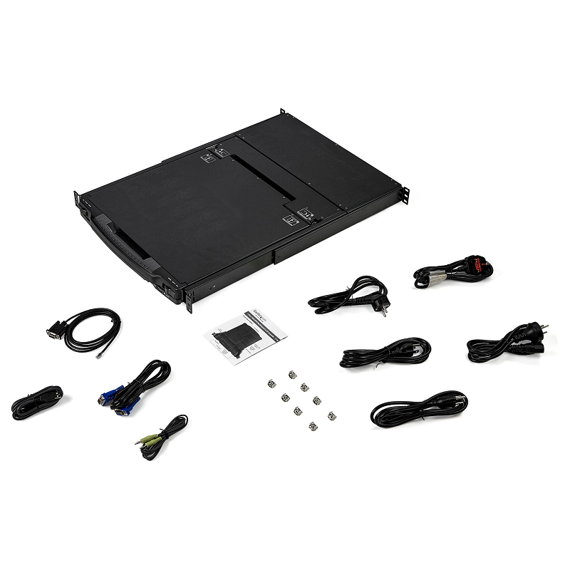 StarTech RKCOND17HD Dual Rail RM KVM Console HD 1080p w/17 inch LCD Monitor for Server Rack