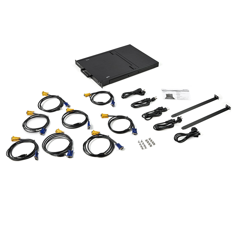 StarTech RKCONS1708K 8 Port RM KVM Console w/ 6ft Cables & 17 inch LCD Monitor