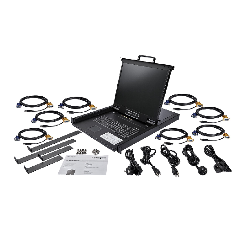 StarTech RKCONS1908K 8 Port RM KVM Console w/6ft Cables & 19 inch LCD Monitor