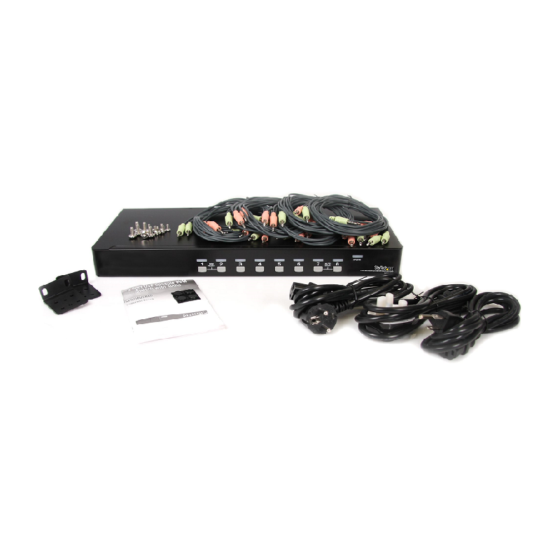 StarTech SV831DUSBAU 8 Port Rackmount USB VGA KVM Switch w/ Audio (Audio Cables Included)
