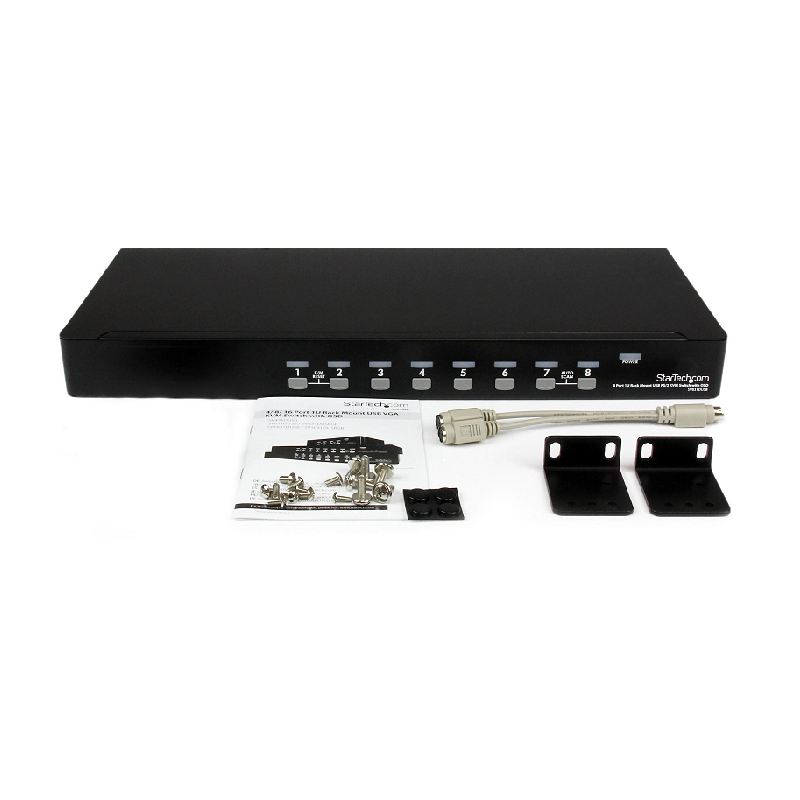 StarTech SV831DUSBGB 8 Port 1U Rackmount USB PS/2 KVM Switch with OSD