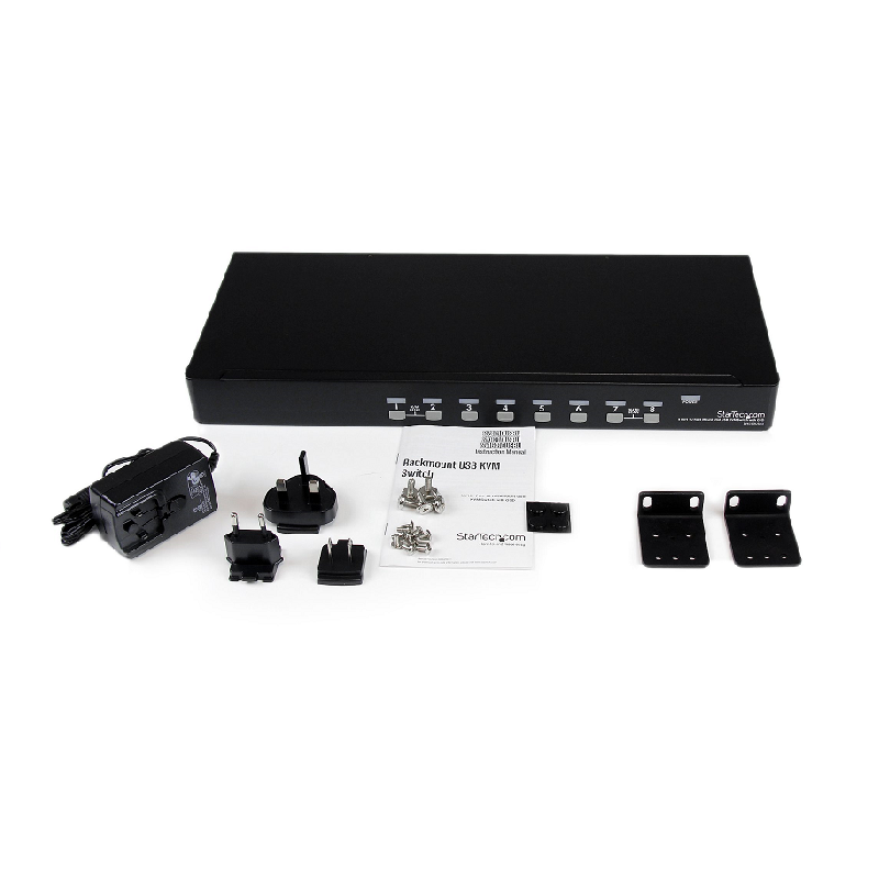 StarTech SV831DUSBU 8 Port 1U Rackmount USB KVM Switch with OSD
