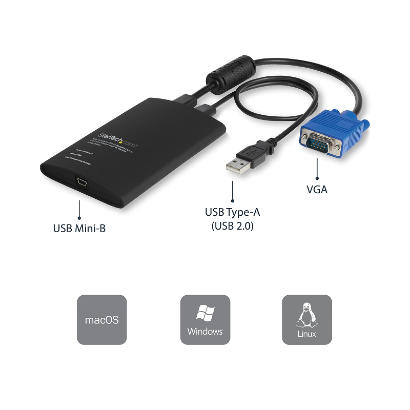StarTech NOTECONS02 USB Crash Cart Adapter with File Transfer & Video Capture