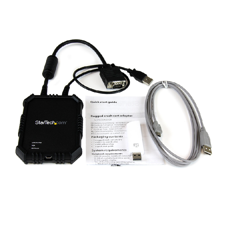 StarTech NOTECONS02X Laptop-to-Server KVM Console with Rugged Housing
