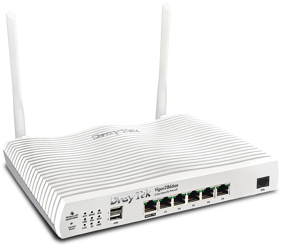 DrayTek V2866AX-K Vigor Wi-Fi 6 G.fast/DSL Ethernet Wireless Router