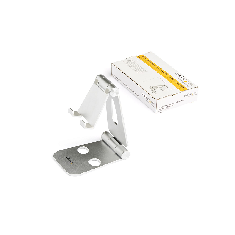 StarTech USPTLSTND Adjustable Multi-Angle Ergonomic Cell Phone Stand for Desk - Silver