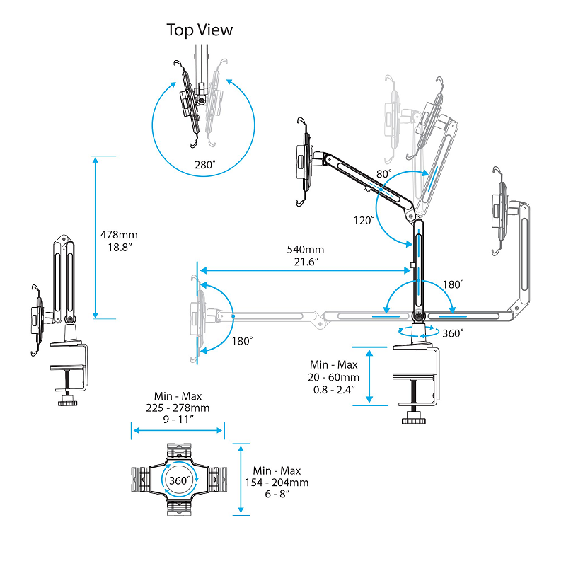 StarTech ARMTBLTIW Desk-Mount Tablet Arm - Articulating - For iPad or Android